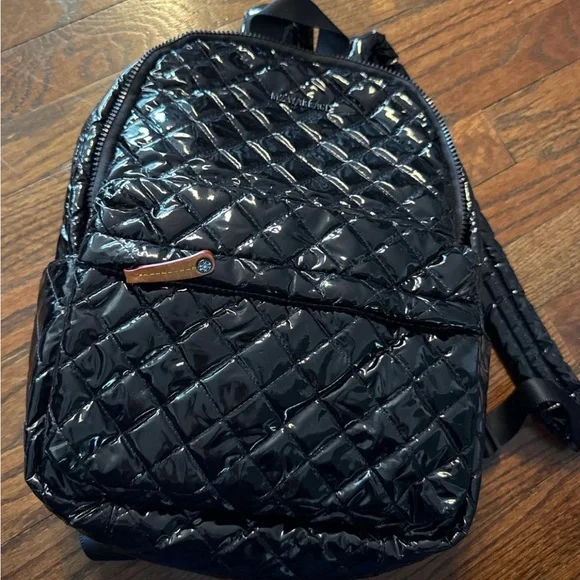 MZ Wallace Black Patent Leather Lacquer Backpack - Picture 8 of 15